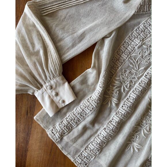 Iconic St. Roche Sherry Top in Champagne, Luxe Romantic Bohemian French girl - Picture 14 of 16